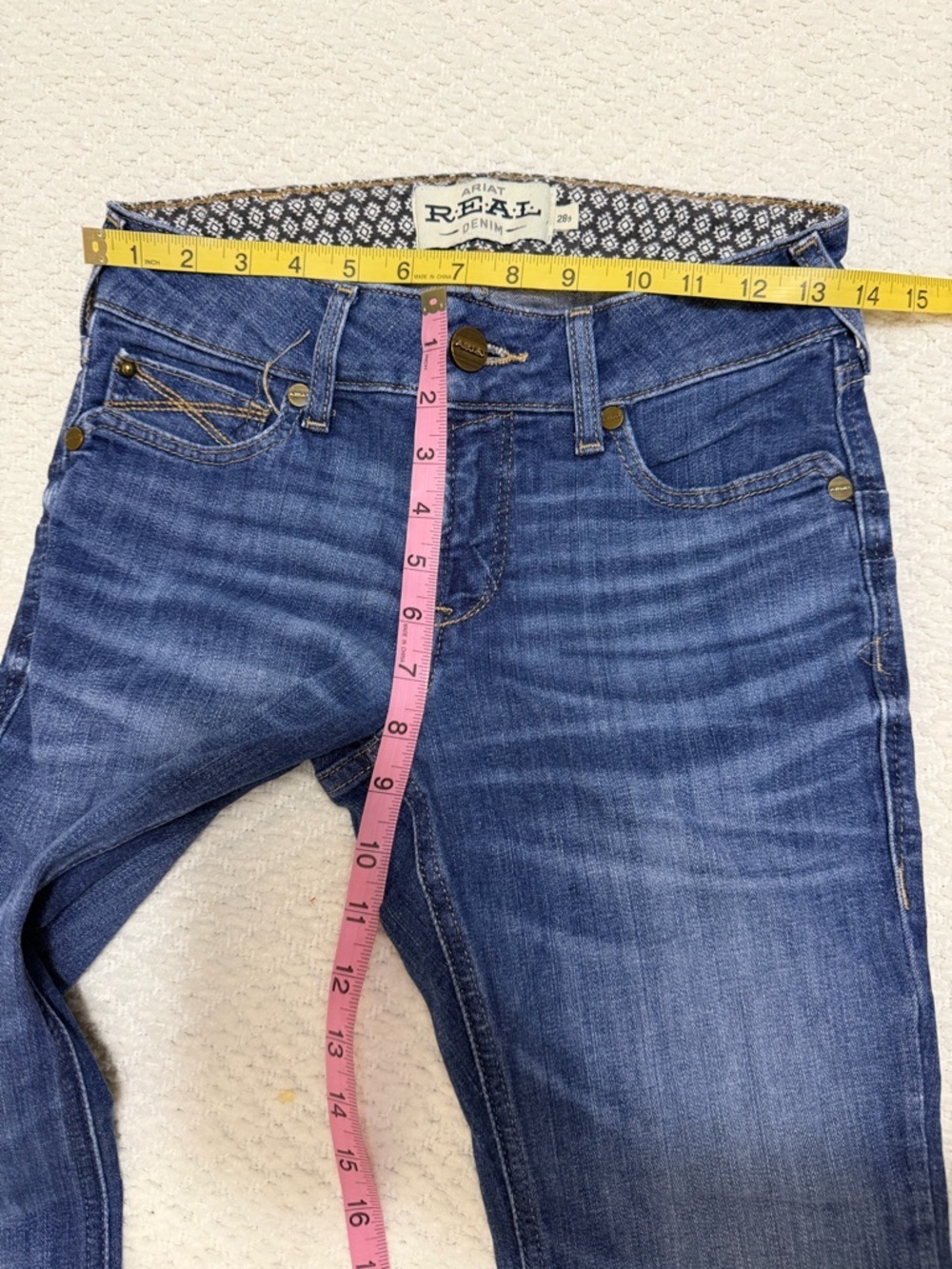 Ariat REAL Leila Perfect Rise Blue Bootcut Denim Jeans Irvine Women’s Size 28 S - Picture 7 of 11